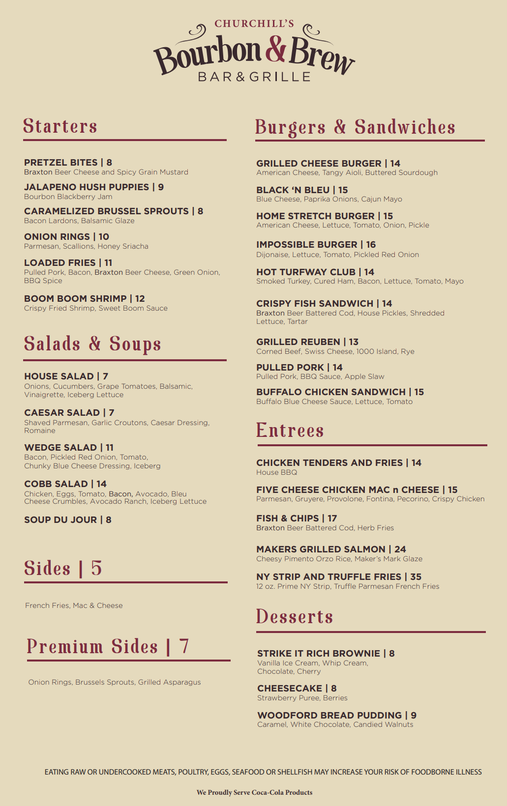 B&#038;B Menu